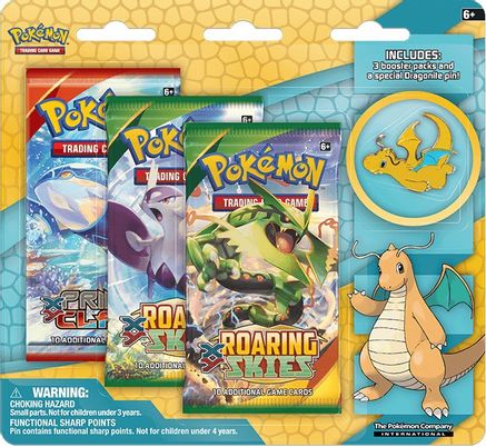 Pokemon Dragonite Collector's Pin 3 Pack Blister