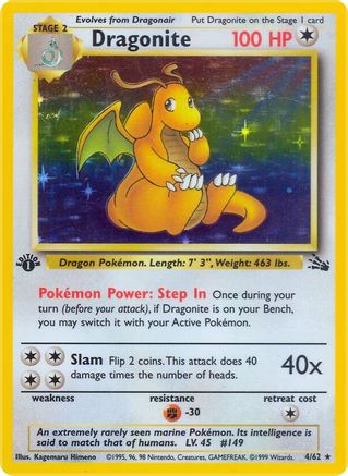 Dragonite (4) (4) [Fossil] Unlimited Holofoil