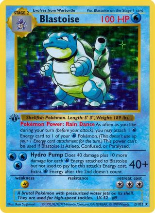 Blastoise (2) [Base Set (Shadowless)] Unlimited Holofoil