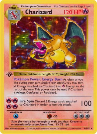 Charizard (4) [Base Set (Shadowless)] 1st Edition Holofoil