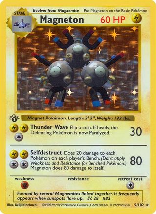 Magneton (9) [Base Set (Shadowless)] Unlimited Holofoil