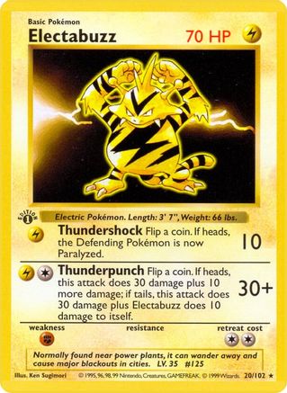 Electabuzz (20) [Base Set (Shadowless)] Unlimited