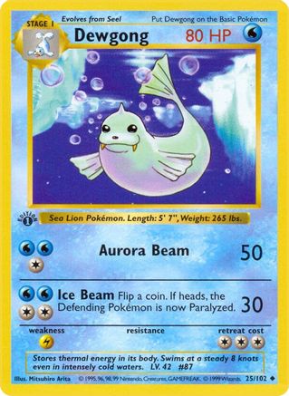 Dewgong (25) [Base Set (Shadowless)] 1st Edition