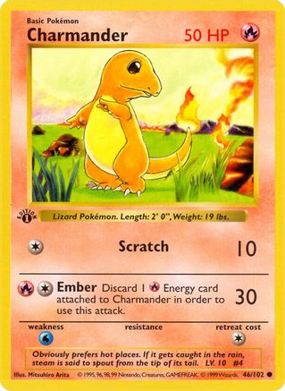 Charmander (46) [Base Set (Shadowless)] Unlimited
