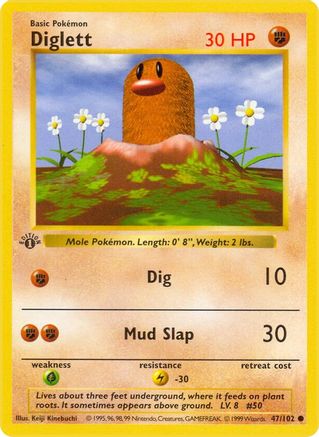 Diglett (47) [Base Set (Shadowless)] 1st Edition