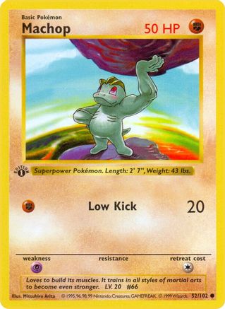 Machop (52) [Base Set (Shadowless)] 1st Edition