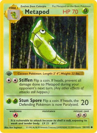 Metapod (54) [Base Set (Shadowless)] 1st Edition