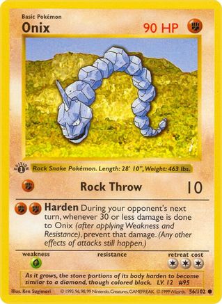 Onix (56) [Base Set (Shadowless)] 1st Edition