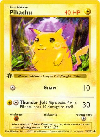 Pikachu (58) [Base Set (Shadowless)] Unlimited