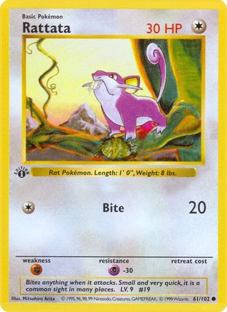Rattata (61) [Base Set (Shadowless)] 1st Edition