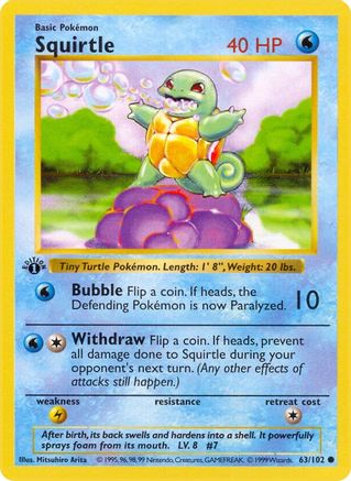 Squirtle (63) [Base Set (Shadowless)] Unlimited