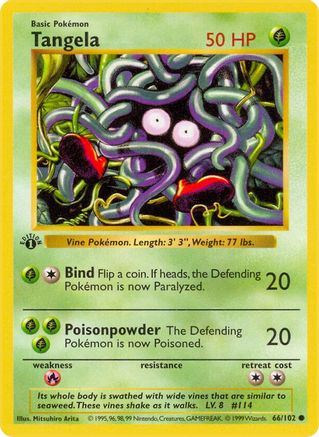 Tangela (66) [Base Set (Shadowless)] 1st Edition