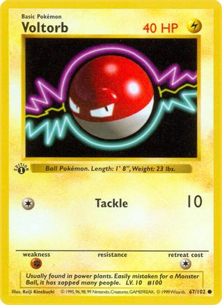 Voltorb (67) [Base Set (Shadowless)] Unlimited
