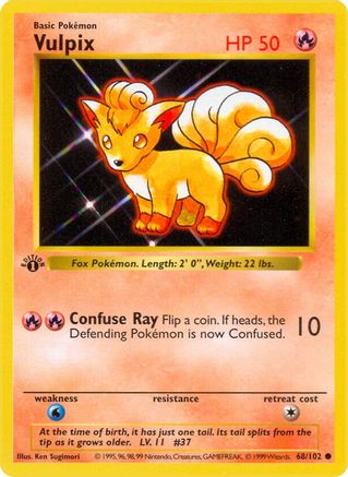 Vulpix (68) [Base Set (Shadowless)] 1st Edition