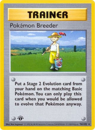 Pokemon Breeder (76) [Base Set (Shadowless)] 1st Edition