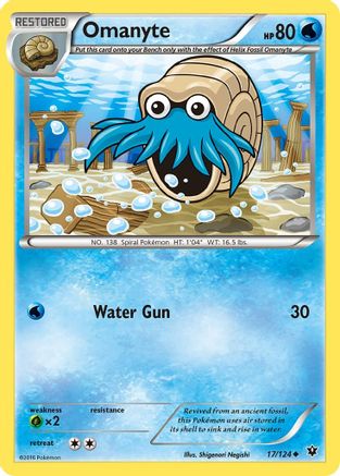 Omanyte (17) [XY - Fates Collide] Reverse Holofoil
