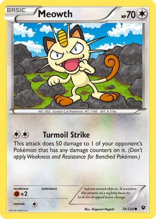 Meowth (74) [XY - Fates Collide] Reverse Holofoil