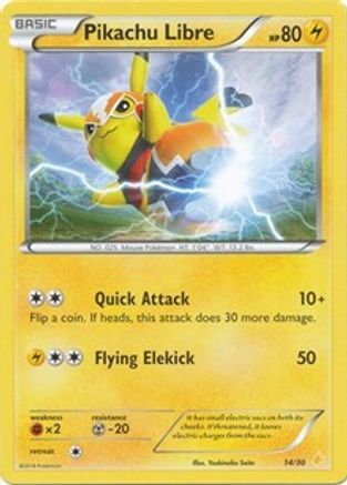 Pikachu Libre (14 - Non-Holo) (14) [XY Trainer Kit: Pikachu Libre & Suicune]