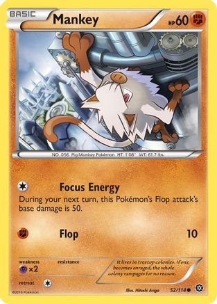 Mankey (52) [XY - Steam Siege] Reverse Holofoil