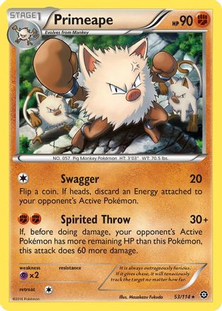 Primeape (53) [XY - Steam Siege] Reverse Holofoil