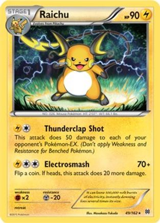 Raichu - 49/162 (XY BREAKthrough) (Cracked Ice Holo) (49) [Deck Exclusives] Holofoil