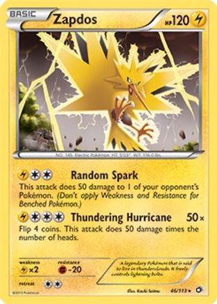 Zapdos - 46/113 (BW Legendary Treasures) (46) [Deck Exclusives]