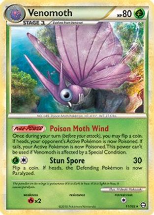 Venomoth - 11/102 (HGSS Triumphant) (11) [Deck Exclusives]