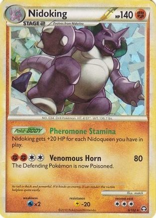 Nidoking - 6/102 (Cracked Ice Holo) (6) [Deck Exclusives] Holofoil