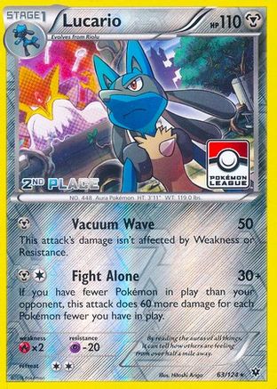 Lucario - 63/124 (Pokemon League) [2nd Place] () [League & Championship Cards] Reverse Holofoil