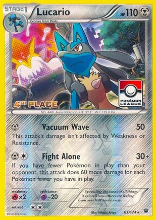 Lucario - 63/124 (Pokemon League) [4th Place] (63) [League & Championship Cards] Reverse Holofoil