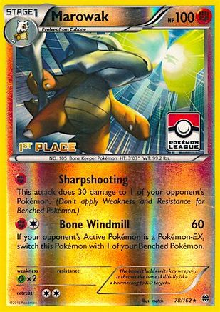 Marowak - 78/162 (Pokemon League) [1st Place] (78) [League & Championship Cards] Reverse Holofoil