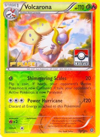 Volcarona - 15/114 (Pokemon League) [1st Place] (15) [League & Championship Cards] Reverse Holofoil