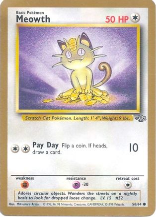 Meowth - 56/64 (Gold Bordered Promo) (56) [Miscellaneous Cards & Products]