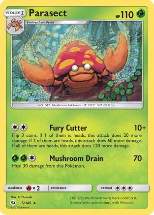 Parasect (5) [SM Base Set] Reverse Holofoil
