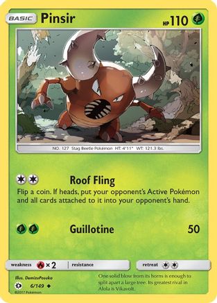 Pinsir (6) [SM Base Set] Reverse Holofoil