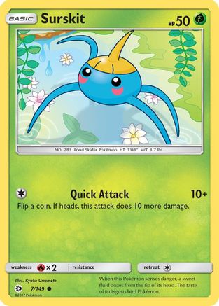 Surskit (7) [SM Base Set] Reverse Holofoil