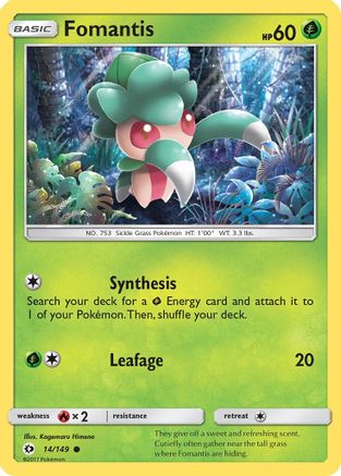 Fomantis (14) [SM Base Set] Reverse Holofoil