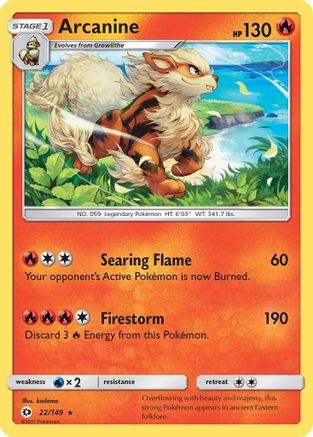 Arcanine (22) [SM Base Set] Holofoil