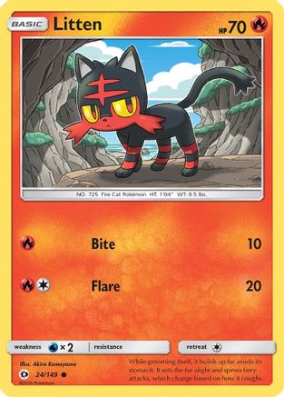Litten (24) [SM Base Set] Reverse Holofoil