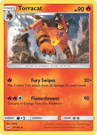 Torracat (25) [SM Base Set] Reverse Holofoil