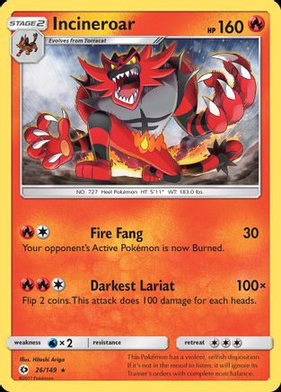 Incineroar (26) [SM Base Set] Reverse Holofoil