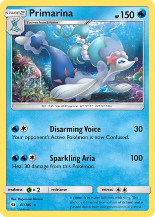 Primarina (41) [SM Base Set] Reverse Holofoil