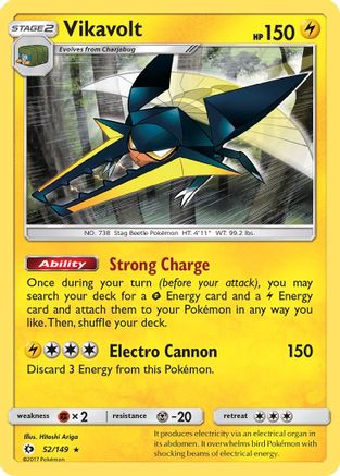 Vikavolt (52) [SM Base Set] Reverse Holofoil