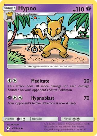 Hypno (60) [SM Base Set] Reverse Holofoil