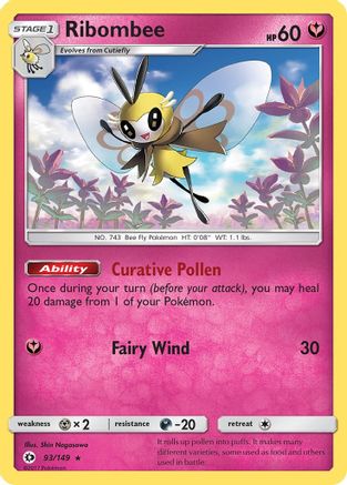 Ribombee (93) [SM Base Set] Reverse Holofoil