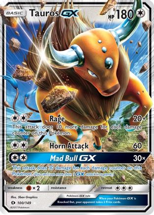 Tauros GX (100) [SM Base Set] Holofoil