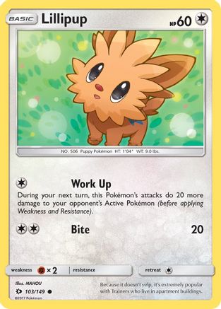 Lillipup (103) [SM Base Set] Reverse Holofoil