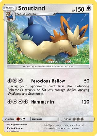 Stoutland (105) [SM Base Set] Reverse Holofoil