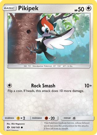 Pikipek (106) [SM Base Set] Reverse Holofoil