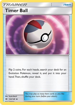 Timer Ball (134) [SM Base Set] Reverse Holofoil